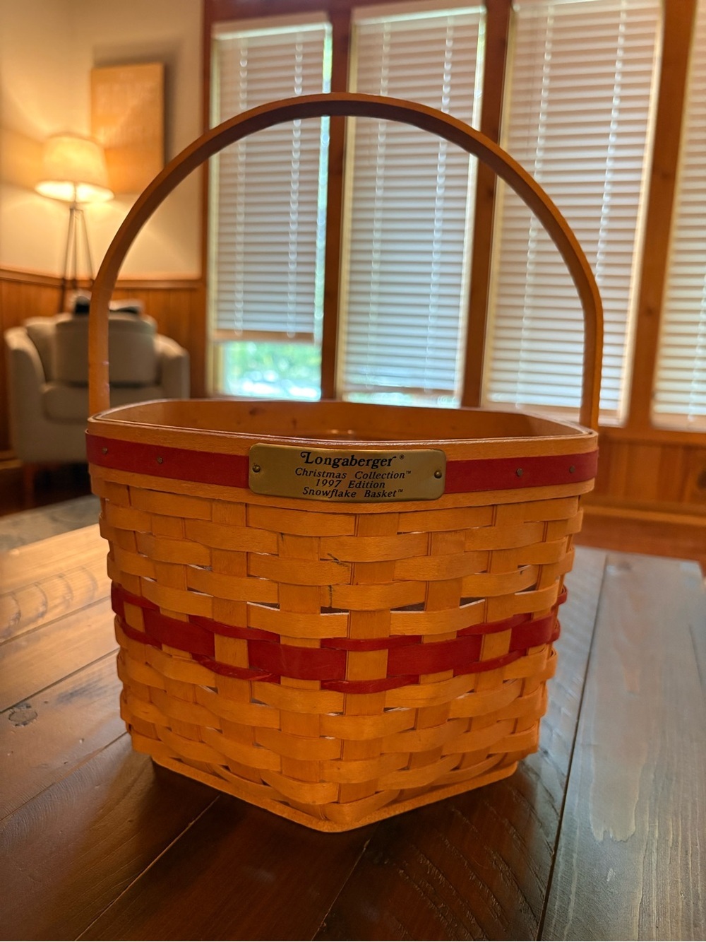 Longaberger Christmas Collection 1997 Edition Snowflake Basket Woven Basket
